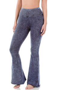 Acid Wash Blue Flare Leg Pants