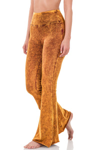 Acid Wash Almond Flare Leg Pants