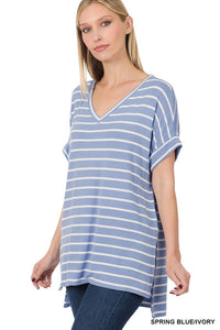 Vneck Spring Blue Top