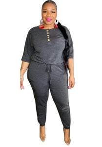 Plus Drawstring Jumpsuit